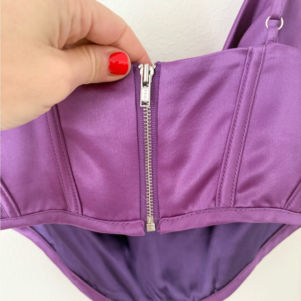 Retrofete Celia Corset Cropped Tank Top in Orchid Purple Size Small - Picture 11 of 12